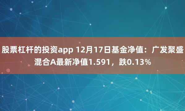 股票杠杆的投资app 12月17日基金净值：广发聚盛混合A最新净值1.591，跌0.13%