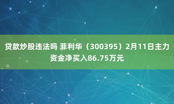  贷款炒股违法吗 菲利华（300395）2月11日主力资金净买入86.75万元